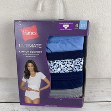 4 Hanes 40KUC6 Ultimate Cotton Comfort Brief Panties 5/S Assorted Hi Rise Panty