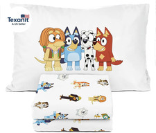 Bluey Friends Twin Sheet Set - 3 Piece Kids Bedding Set Includes Pillow Cover