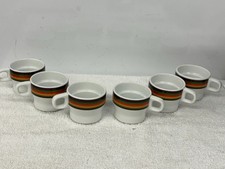 BIDASOA (SPAIN)  --  MULTI STRIPED EXPRESSO OR DEMITASSE CUPS   --  6