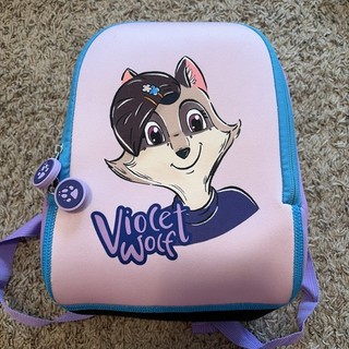 Great Wolf Lodge Violet Wolf Kids Backpack Purple 10x8” Vacation Lunchbox Bag