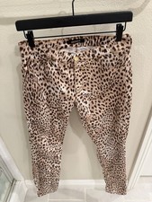 Vintage Roberto Cavalli Leopard Print Pants Size 44 US 8 NWOT