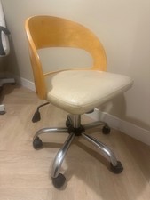 salon chairs used good condition cream and wood 