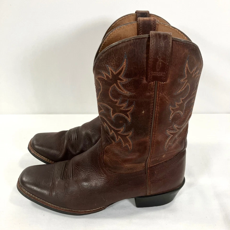 Ariat Heritage Brown Leather Cowboy Western Boots Square Toe Men's US Size 5 - Image 3 of 4