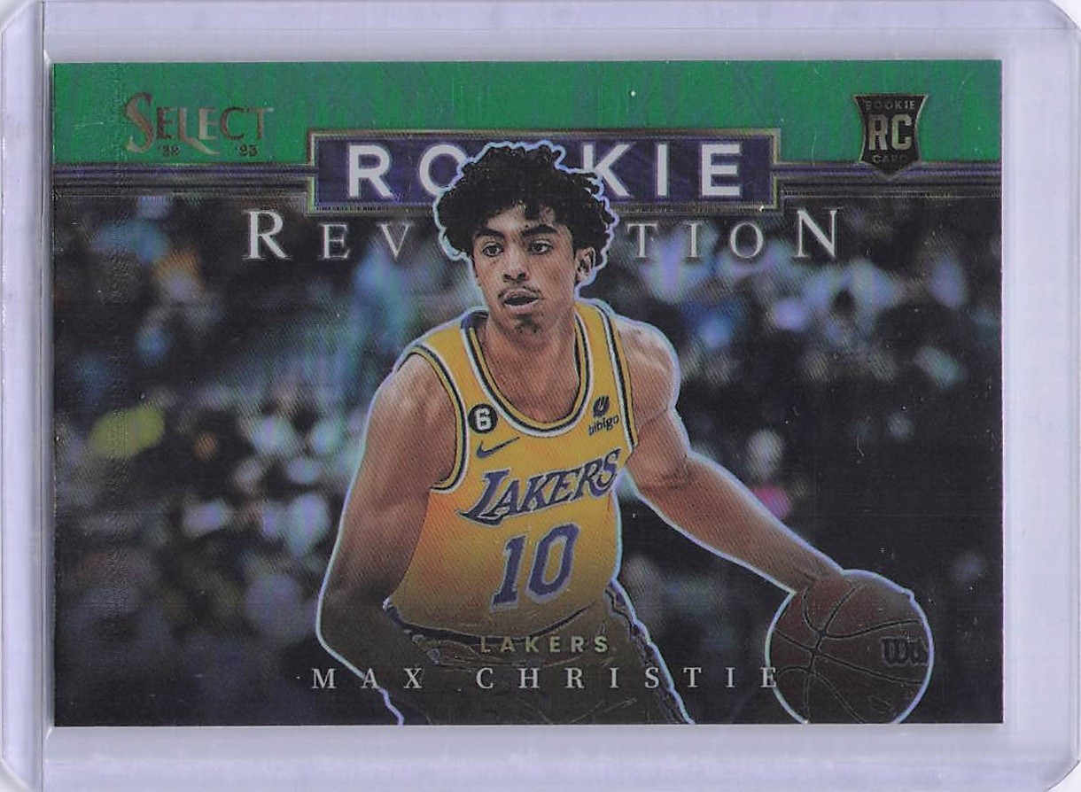 2022-23 Panini Select #3 Max Christie Rookie Revolution Green Prizms SP / Lakers