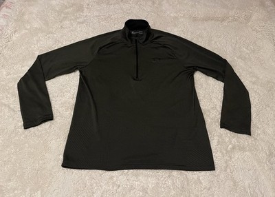Under Armour Mens Tech 1/4 Zip Pullover Dark Green Geometric Loose Fit Large