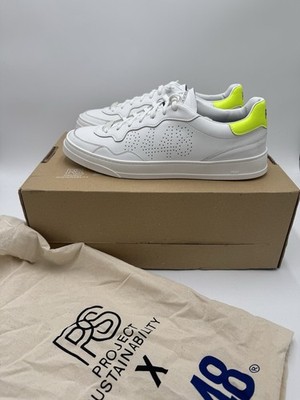 P448 Corbali Perforated Leather Low-Top Sneakers White Yellow Size 44 US 10.5-11