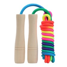 Jump Rope Kids, 8.5ft Adjustable Cotton Skipping with Wooden color