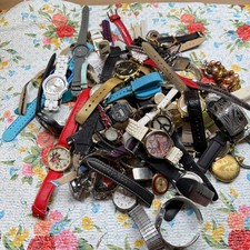 Lote de relojes a granel 5 libras + 50+ piezas para reparación de piezas Timex Lucky Brand chismes mezclados
