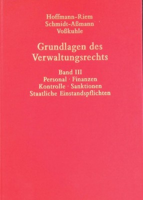 Grundlagen des Verwaltungsrechts, BAND 3 : Personal, Finanzen, Kontrolle, Sankti
