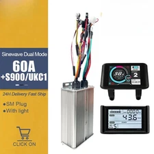 Electric Bike Sinawave Controller 60A Dual Mode Controller with LCD Display  