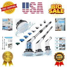 Electric Spin Scrubber, Cordless Cleaning Brush with 8 Replaceable Brush Head...