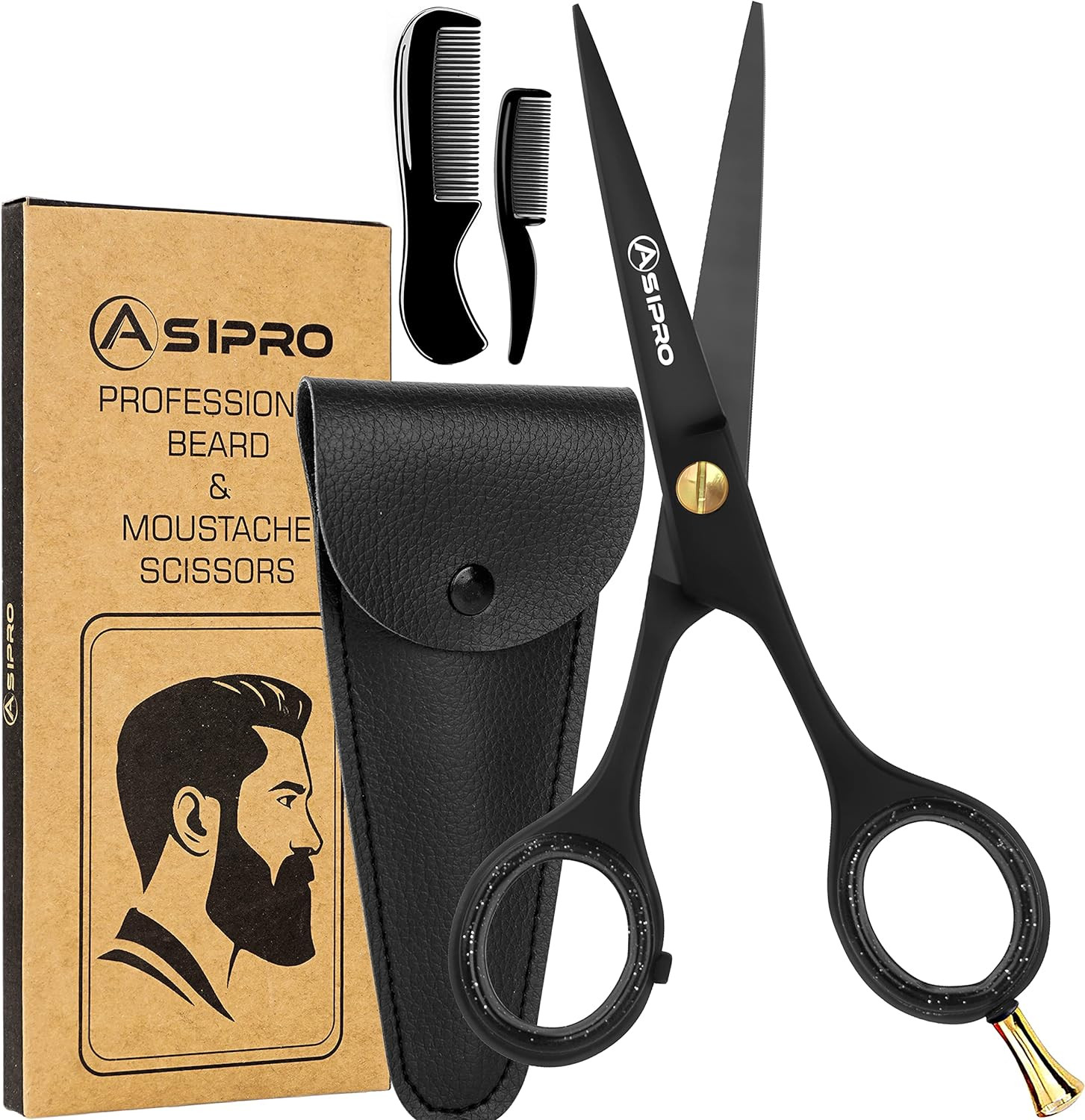 Kit Forbici Barba e Baffi Professionale 12.7cm - Acciaio Inox Extra Sharp