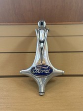 Vintage 1936 Ford V8 Hood Ornament Blue Badge As Is Vintage 1936 Ford V8 Hood Ornament Blue Badge As Is