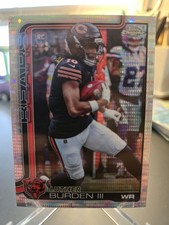 2025 Topps Chrome Football Luther Burden III Pulsar Refractor Rookie Card 
