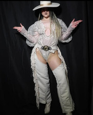 Women Western Cowboy Chap Fringes Suede Leather Pant Riding Chaps