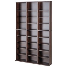 Uimoso Media Storage Cabinet with 9 Adjustable Shelves for 756 CDs, Espresso