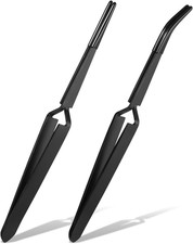 2 Pcs Reverse Tweezers Set, Rubber Tip Precision Bent  Straight Craft Tool