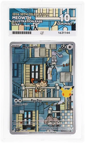 ACE 10 Meowth 144/128 30th Celebration Pokemon Gem Mint