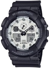 Casio G-Shock GA-100WD-1A High Contrast Black  White Ana-Digi Watch GA100WD