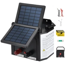 6-Mile Solar Electric Fence Charger 0.35 Joule Day/Night Mode for Livestock