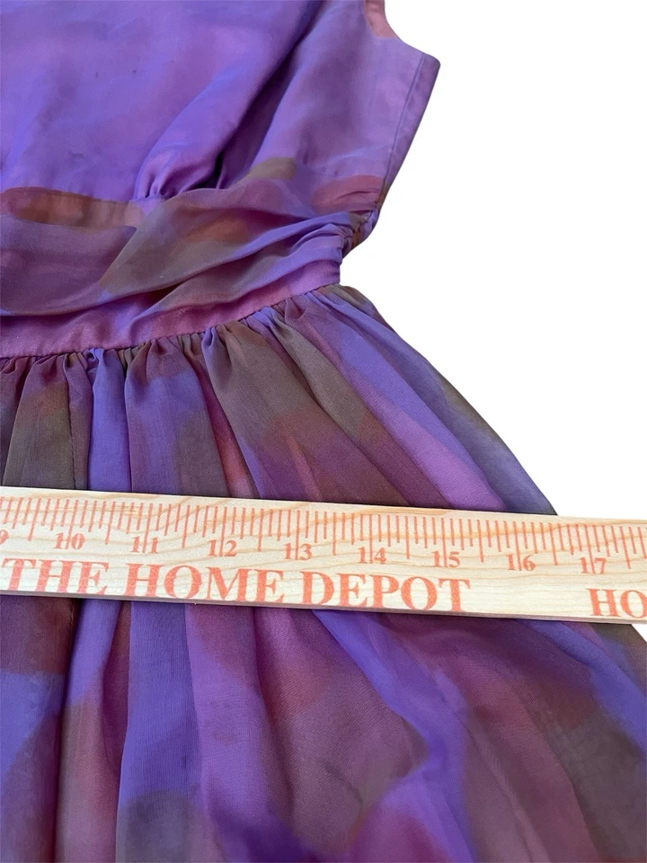 1950s Doris Dodson Purple Patterned Vintage Dress Fit & Flare Rockabilly Rare - Image 4 of 4