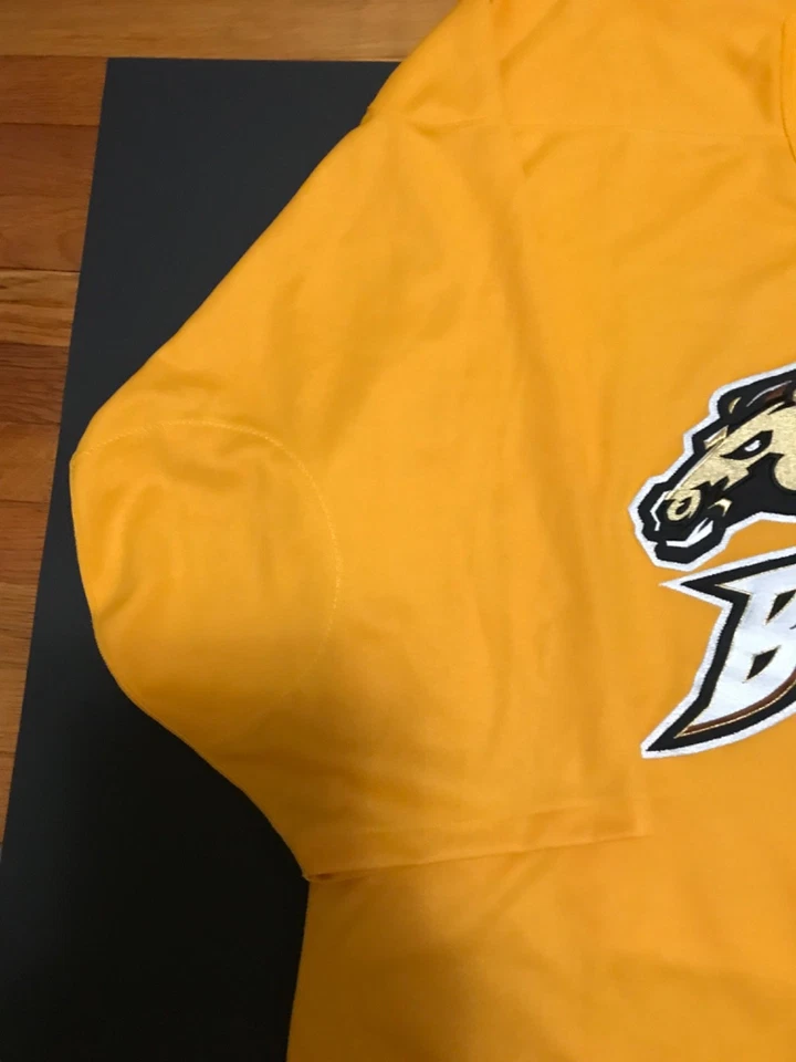 Camiseta deportiva de hockey cosida al jardín Pro56 de los Broncos del oeste de Michigan auténtica rara Foto 3 de 4