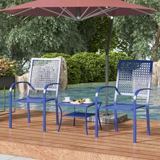3 Pieces Patio Bistro Set, Outdoor Patio Furniture Set, Patio Chairs with Table