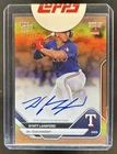 2025 Topps Now Opening Day Texas Rangers Wyatt Langford Auto Orange Foil #/25