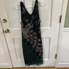 Babeyond Peacock Flapper Dress Irregular Hassle 2XL