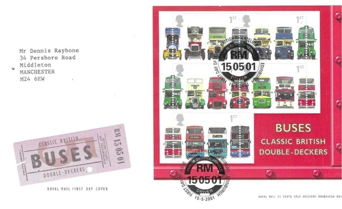 GB Comm/FDC - Buses - Classic Double Deckers - Edinburgh -  2001 (RM900)