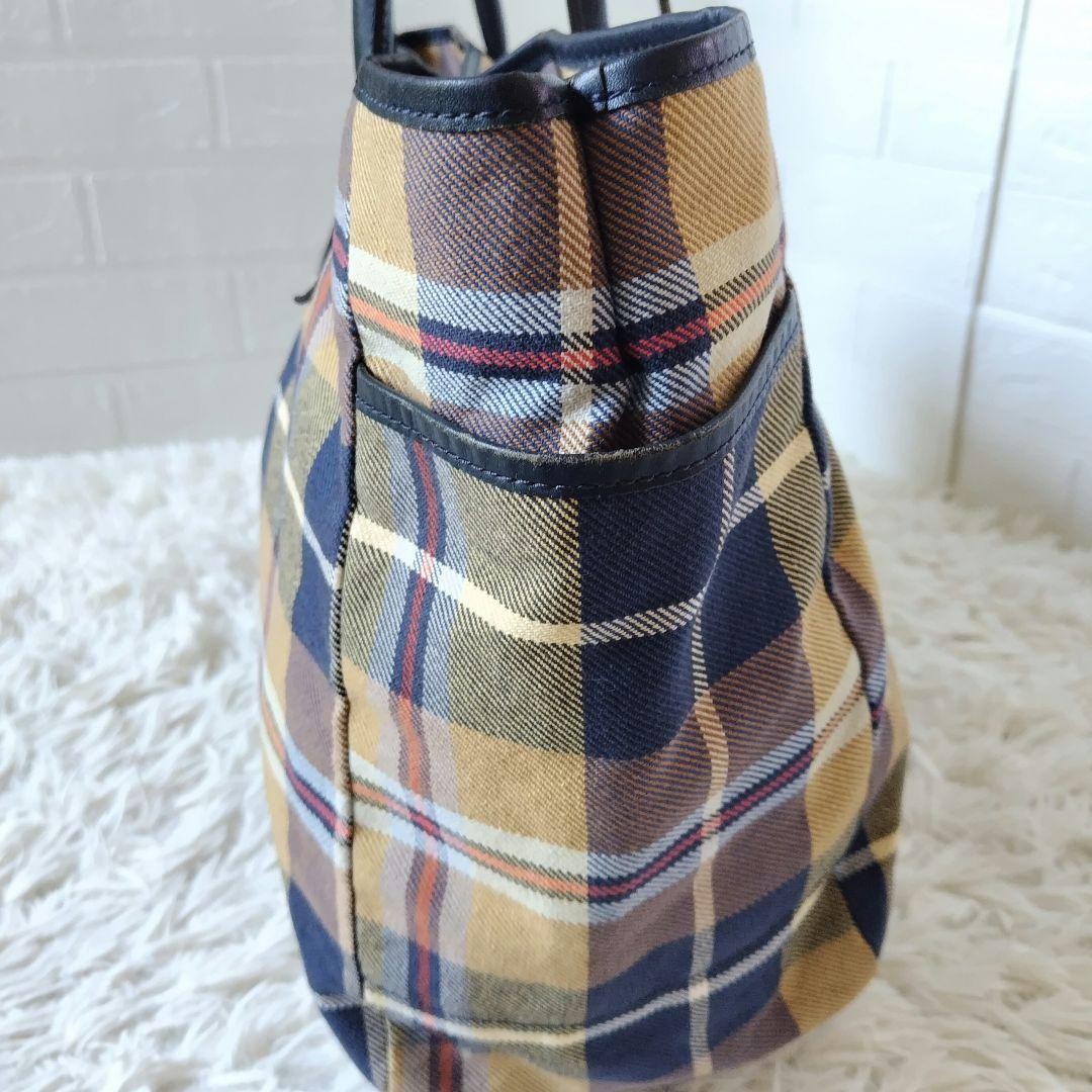 Vivienne Westwood バッグ USED Vivienne Westwood Tote Bag Check Canvas Leather Orb A4
