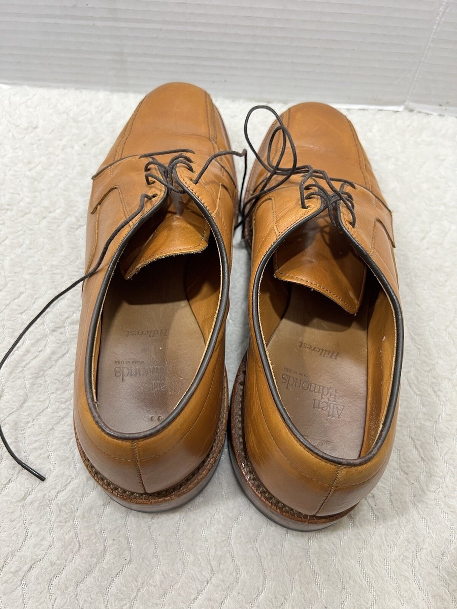 Allen Edmonds Hillcrest Bike Toe Derby Dress Shoes Brown Leather