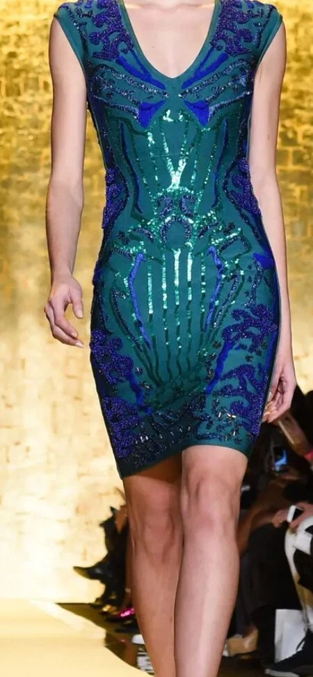 Herve leger top green bandage dress