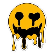 Melting Happy Face Sticker Decal
