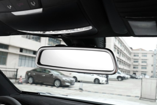 ABS Silver Interior Rearview Mirror Frame Cover Trim For Benz C-Class 2015-2021 - Picture 8 of 9
