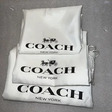 ❤️3 Coach Drawstring Dust Bag Black /White,1(16'x13') 1(15''x19') 1( 23''x18'')