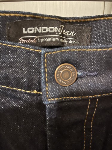 LONDON JEAN Y2K VTG DARK BLUE STRETCH DENIM BOOTLEG JEANS UK 10 - W30" L31"8 - Picture 8 of 18