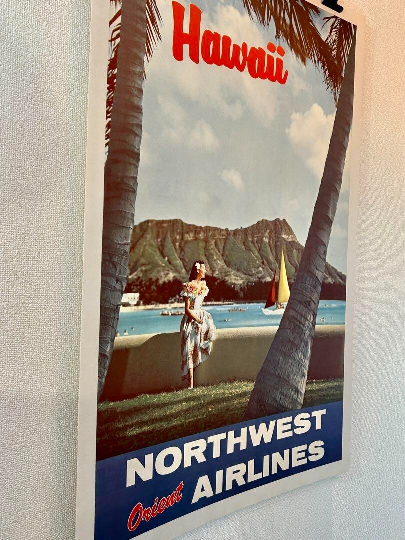 Northwest 航空 ビンテージ ポスター Hawaii poster Amazon.com: Hawaii - Northwest Orient Airlines - Vintage