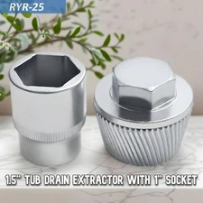 1.5'' Tub Drain Extractor with 1'' Socket Bathtub Remover Strong Grab Plumbing