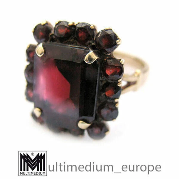 333er Gold Granat Ring facettiert geschliffen garnet ring 8ct beveled - Bild 2 von 4