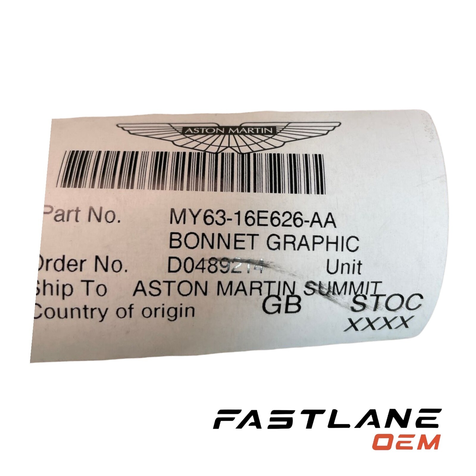 2005-2018 ASTON MARTIN VANTAGE BONNET GRAPHIC NEW OEM MY63-16E626-AA