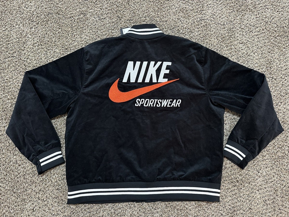 NIKE SPORTSWEAR TREND BUTTON UP BOMBER JACKET BLACK DV9997