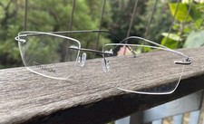 Men Rimless Glasses Frame Men Gray Eyeglasses...