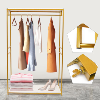 Gold Freistehend Metall Kleiderständer L*H*W 120cm*45cm*190cm Garment Rack