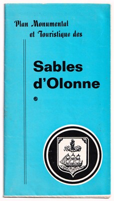 Vintage Sables D'Olonne France Travel Brochure Map Guide Tourist Adverts 1960s
