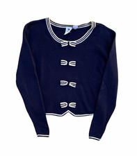 UNGARO ter Women's Designer Vintage 80s 90s Pure Wool Bow Pullover Sweater  M