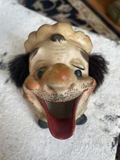 VINTAGE Open Mouth Hobo Man With HAIR! Cigarette Cigar Holder ASHTRAY - Japan