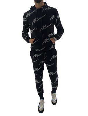 completo tuta intera unisex uomo scritta stampa MAN all over cappuccio  donna | eBay