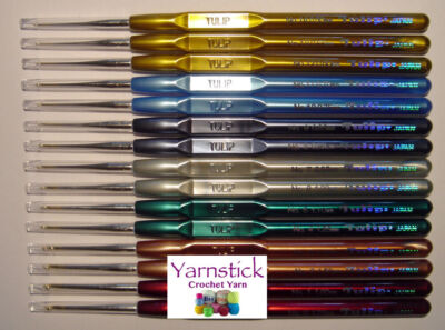 Tulip Stahl Gold Punkt Perle T-9G Bequem Griff Häkel Haken Pick 0.60mm to1.75mm