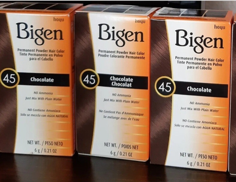 Bigen Permanent Powder Hair Color. Chocolate # 45. $3.88 Each If buying 9.